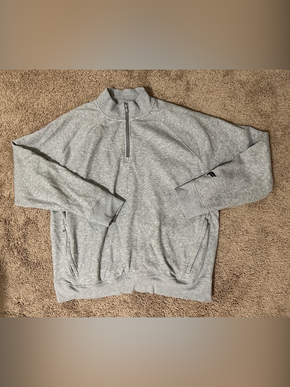 Fabletics Light Gray Half-Zip Sweatshirt